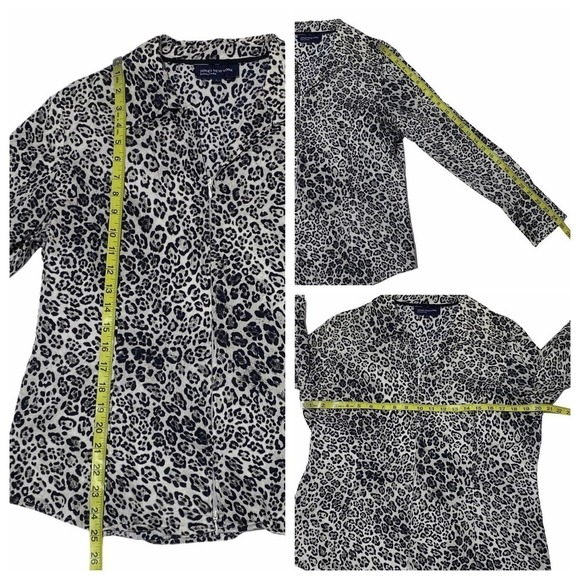 JONES New York Black White Leopard Print Jacket L - Picture 14 of 14